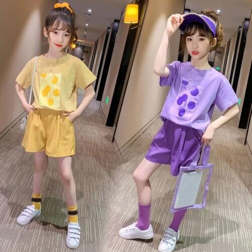 Summer Girls Clothes ChildrenS Suit Middle-Aged Polka Dot Printing Short Sleeve + Pocket Shorts Casual Fashion Teenager Wear