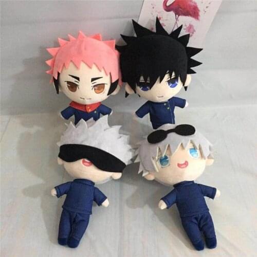 20cm Anime Jujutsu Kaisen Soft Plush Stuffed Doll Pillow Plushie Toy Yuji Itadori Gojou Satoru Fushiguro Megumi Pillow Cute