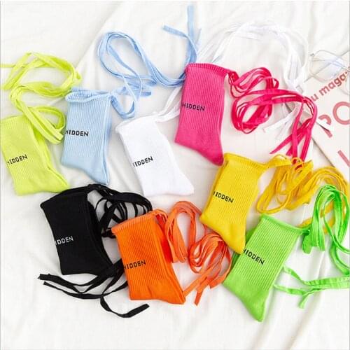 New Lolita Cross Tie Socks Female Ins Eye-catching Tide Socks Calf Socks Harajuku Interesting Stockings