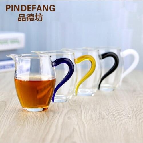 PINDEFANG Colorful 400ml Heat-resistant Glass Fair Mug Serving Cup Sharing pot Tea filter Gift teaSet Kungfu teaware hot sale