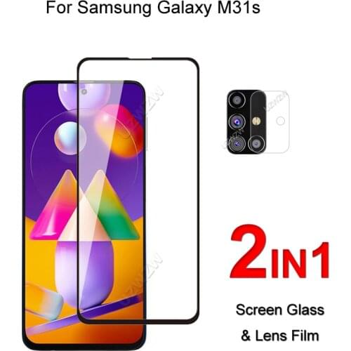 Full Cover Glass For Samsung Galaxy M31s Screen Protector Protective Tempered Glass Explosion Proof & Camera Lens Film