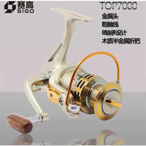 40pcs/lot TOP7000 8BB Fishing Reel carp fishing carretilha pesca Long Distant Shot Wheel Trolling Sea Fishing Ice Fishing abu