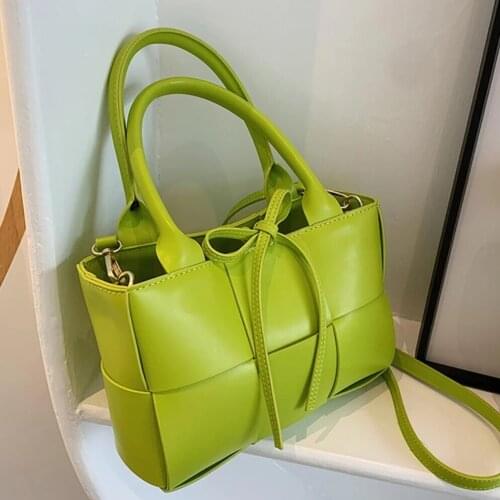 Weave Square Tote bag 2021 Fashion New High-quality PU Leather Womens Designer Handbag Luxury brand Shoulder Messenger Bag