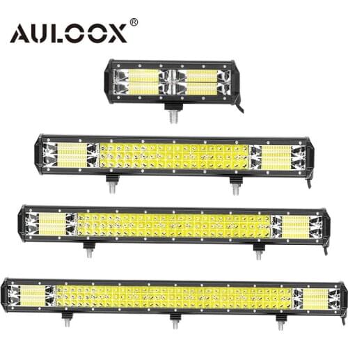 9 20 23 27" LED Light Bar Spot Flood Combo Beam 41400LM Triple Row Light Bar Off Road Driving Work Lights For Truck 4x4 ATV Boat