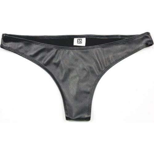 Lady Panty PU Low Waist Lift Buttock Oil-Surface Briefs T Crotch Underwear Bragas Fad Tanga Delicate Smooth Matte Glossy Panties