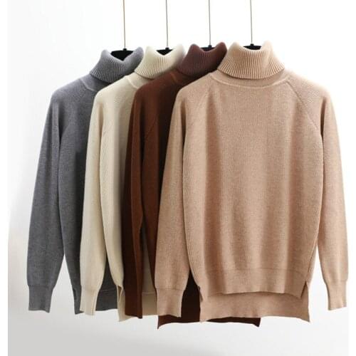 High Quality Turtleneck Sweater Women Winter Thick Pullover Solid Knitted Sweater Tops for Women Autumn Female Oversized Sweater