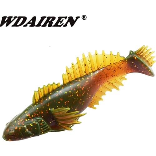 WDAIREN 3D Scanned Soft Fish 10cm 20g Fishing Lure With T-Style Paddle Tail Silicone Bait flanking action Fishing Tackle FA-447