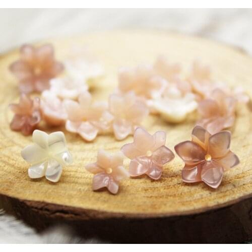 5pcs / bag natural mother-of-pearl ladies fashion lily shell beads jewelry making DIY hair clip earrings jewelry accessories