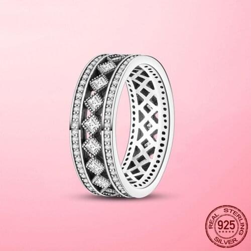 Original Female Ring 2021 New 925 Sterling Silver Square Zircon Finger Ring for Women Wedding Engagement Fine Jewelry Gift Anel