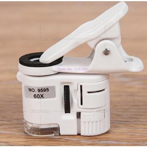 150pcs 60x Handheld Mini Pocket Microscope Loupe with led