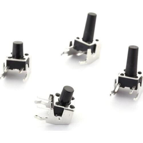 6x6xH=4.3/5/6/7/7.5/8/9/9.5/10/11/12mm High Right Angle 4PIN Tactile Tact Push Button Micro Switch Direct Plug-in Self-reset DIP
