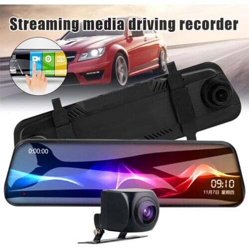 Car Dash Cam Rear-cam Smart Mirror Full Touches Screen 10-Inch Streaming Media Rearview Mirror Driving Recorder GK99