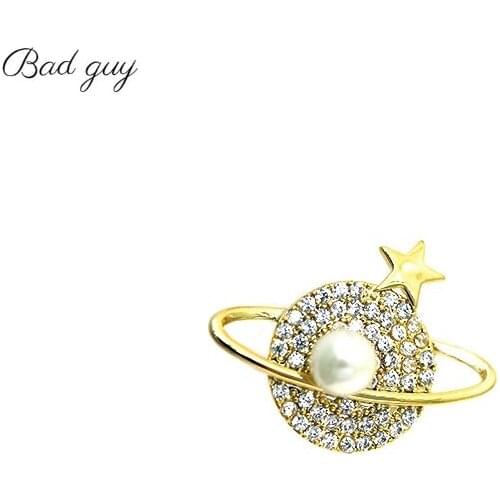 Cute Style Zircon Brooch Pin for Womens Planet Brooch Jewelry Clothes Scarf Buckle Garment Accessories Fine Jewelry Pins Gifts