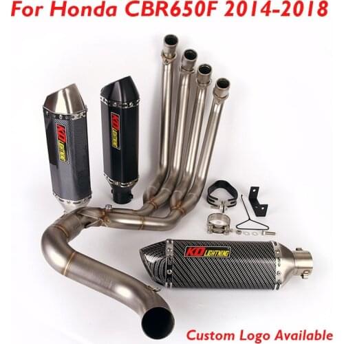 CBR650F Motorcycle Exhaust System Full 51mm Muffler Baffle with DB Killer Manifold Connector Pipe for HONDA CBR650F 2014-2018