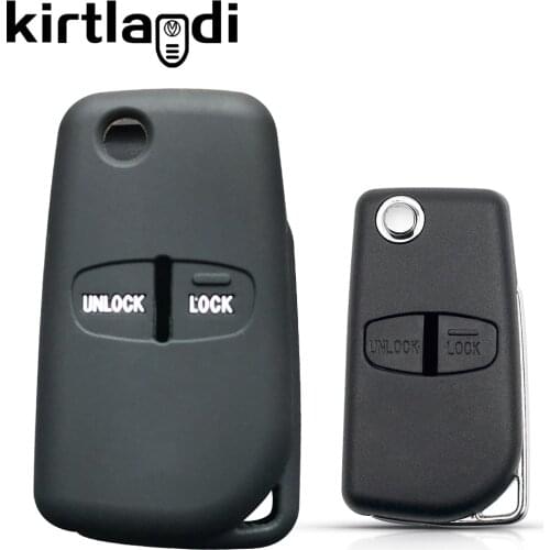 Car Key Cover Case for Mitsubishi Outlander Montero Pajero Sport Lancer Grandis ASX 2 Button Modified Flip Folding Remote Shell