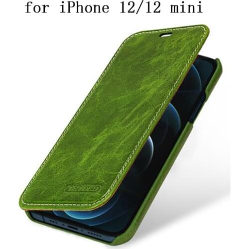 Fashion Flip Case for iPhone 12 Pro Max Genuine Leather Phone Cover Shell for iPhone 12 Mini iphone12 Fundas Skin for iPhone 12