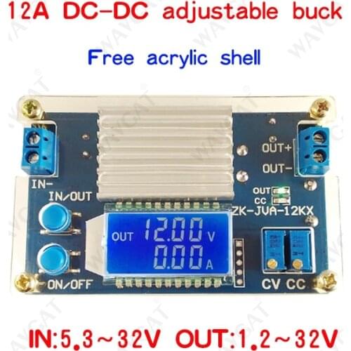 WAVGAT 12A constant voltage constant current LCD digital voltage current display adjustable step-down power supply module
