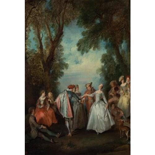 17th Century Europe Photography Background Blue Sky Green Trees Aristocratic Children Gather Together For Entertainment Backdrop