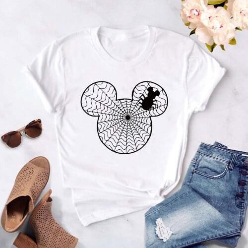 Spider Web Mickey Mouse Head Disney T Shirt Men/women Tshirt Male Graphic T-shirt Top Tee Shirts Funny Clothing Harajuku