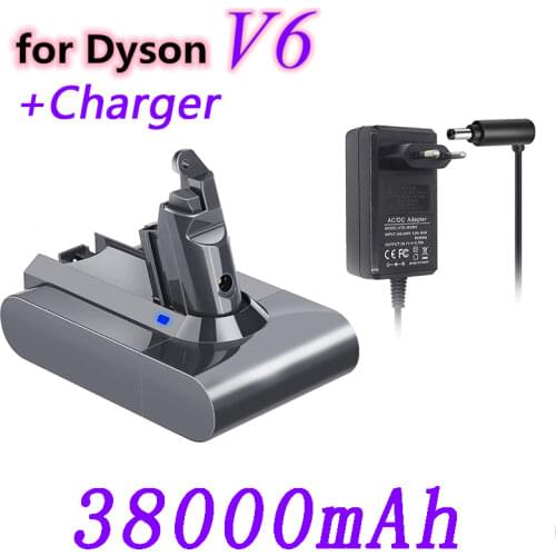 21.6V Li-ion Battery 38000mAh for Dyson V6 DC58 DC59 DC61 DC62 DC74 SV07 SV03 SV09 965874-02 Vacuum Cleaner Battery L70+Charger
