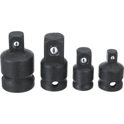 Mayitr 4pcs Black Air Impact Tool Converter Adapter Socket Set 3/8" 1/2" 1/4" Accessorice Tool