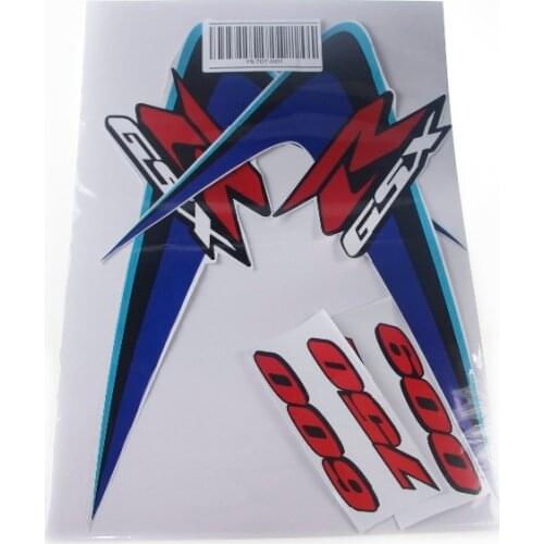 Motorcycle GSXR 600 750 2D Fairing Full Kit Emblem Sticker Decals for SUZUKI GSXR600 GSXR750 2006-2007 6pieces