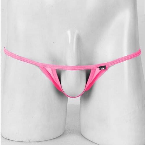 IEFiEL Mens Sexy Panties Low Rise G-String Lingerie T-Back Thong Briefs Bulge Pouch Hole Crotchless Sissy Underwear Underpants