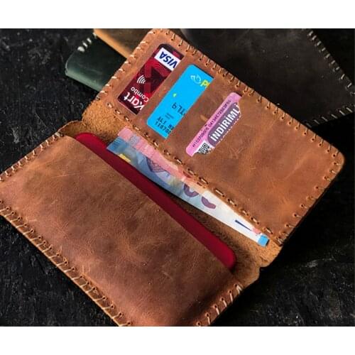 Mens credit card holder wallet bank card Business id card holder leather card organizer Genuine cow leather model 6