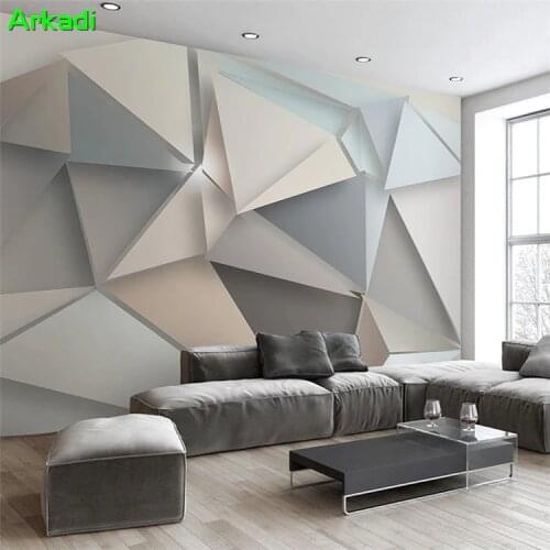 Custom Photo Wallpaper 3D Modern TV Background Living Room Bedroom Abstract Art Wall Mural Geometric Triangle Sofa Wallcovering