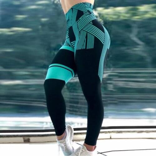 2021 New Pattern Fashion Stripe Digital Printing Hip Lifting High Waist Fitness Yoga Pants Sports Leggings