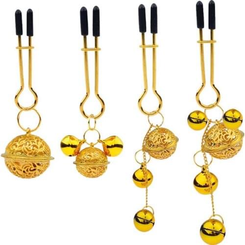 New Metal Chain Nipple Clips Bells Breast Clip Sex Slave stainless steel Breast clip pendant adult flirt sex tools for couples