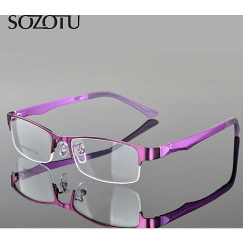 SOZOTU Optical Eyeglasses Frame Women Men Computer Glasses Spectacle Half Frame For Womens Transparent Female Male YQ108