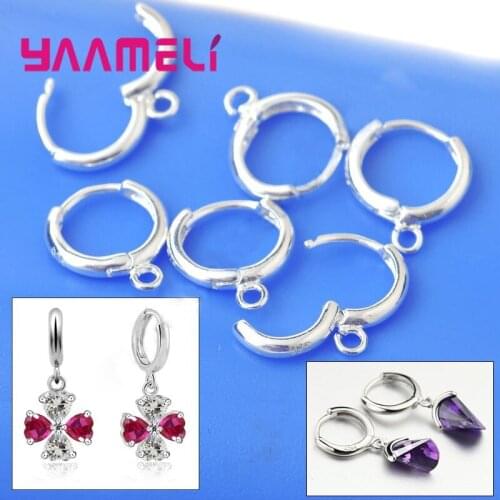 Wholesale 20PCS European Style Lever Back Ear Wires Jewelry Findings Real Pure 925 Sterling Silver Hoop Earring DIY