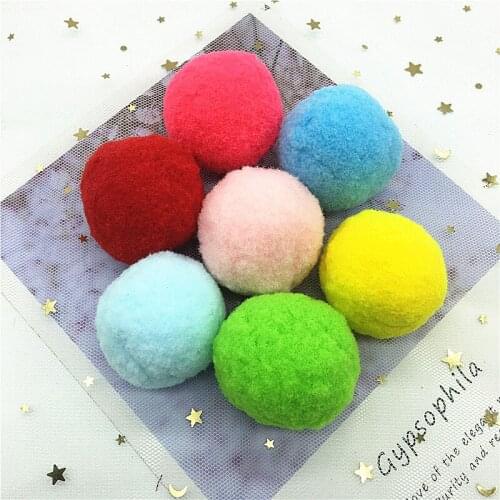 40mm Mix White Fluffy Soft Pom Poms Pompoms Ball Handmade Kids Toys DIY Dolls Garment Handmade Material Sewing Craft Supplies