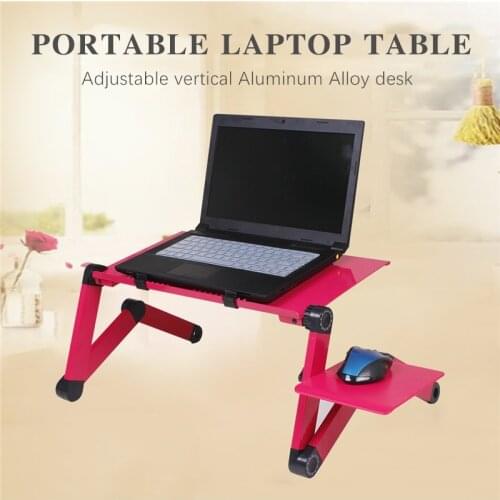 Portable laptop table Adjustable vertical Aluminum Alloy desk Foldable computer table with mouse tray Laptop desk for sofa bed