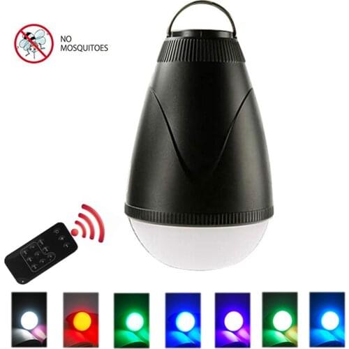 LEDGLE Simple Camping Lantern with Mosquito Repellent Remote Controlled LED Lamp Waterproof Outdoor Lamps Rechargeable RGB Light