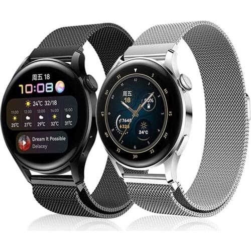 Stainless Steel Metal Strap for Huawei Watch 3 Pro 46mm 48mm Magnetic Milanese Watch Band for Huawei GT 2 46mm GT 2e GT 2 Pro