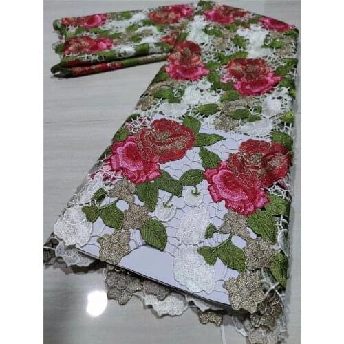 High-quality water-soluble milk silk multi-color exquisite flower embroidery, African fabric lace fashion lace ladies dress skir