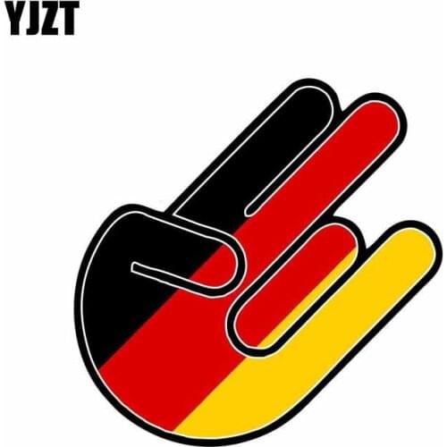YJZT 9.6CM*14.5CM Motorcycle Flag Germany Flag Decal Jdm Hand Shocker Car Sticker Accessories 6-0582