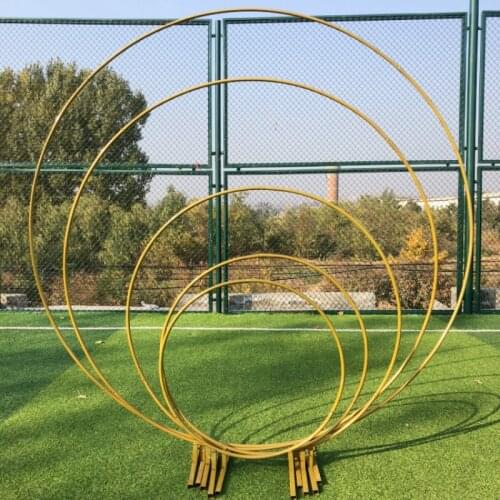 2pcs Iron Ring Arch Wedding Props Background Circle Arch Flower Outdoor Lawn Wedding Flower Door Road Leading Birthday Decor