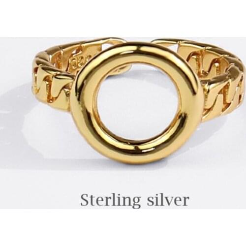 Sole Memory Creative Geometry Circle 925 Sterling Silver Female Resizable Opening Rings SRI854