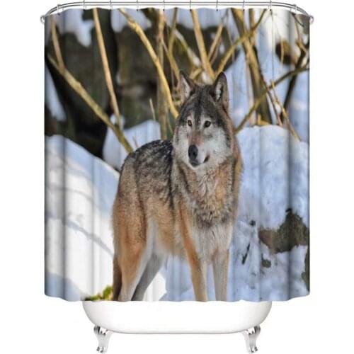 Winter Wolf. Shower Curtain. Bathroom Accessories. Waterproof. Contains 12 Hooks. Shower Curtain Rod Ring Hook. Background. Part