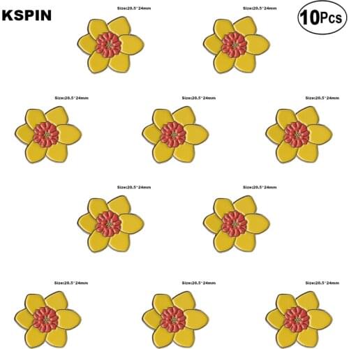 Daffodil Badge Lapel Pin Flag badge Brooch Pins Badges 10Pcs a Lot