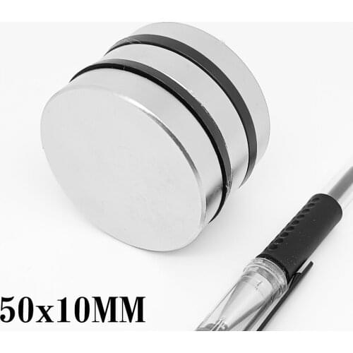 1/2PCS 50x10 mm Disc Super Powerful Strong Magnetic Magnet N35 Permanent Neodymium Magnets 50x10mm Big Round Magnet 50*10 mm