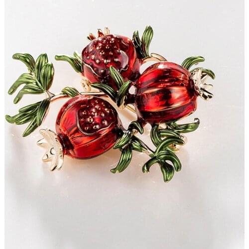 1PCS Enamel Oil drop Pomegranate flowers Charm Pendant For Brooch Jewelry DIY Handmade Jewelry