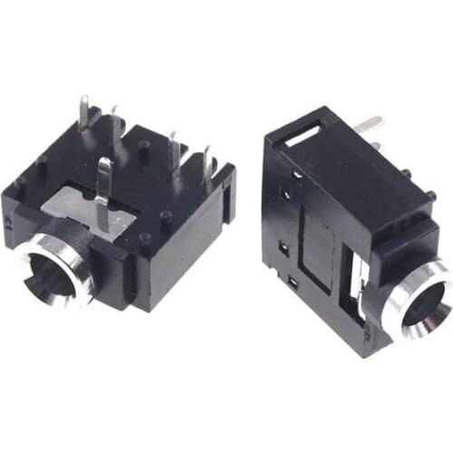 1000 pcs 3.5 mm audio Jack Stereo Connector Through Holes Horizontal TIP Switches Normally Closed Cross SJ1-3524NG TRS Jack