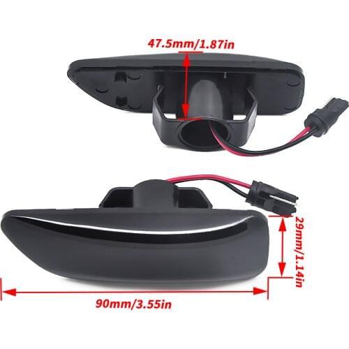 2Pc LED Dynamic Turn Signal Light Fender Front Side Marker Lamps For Volvo S80 XC90 XC70 V70 S60 2001-2009 # 30722641 / 3072264