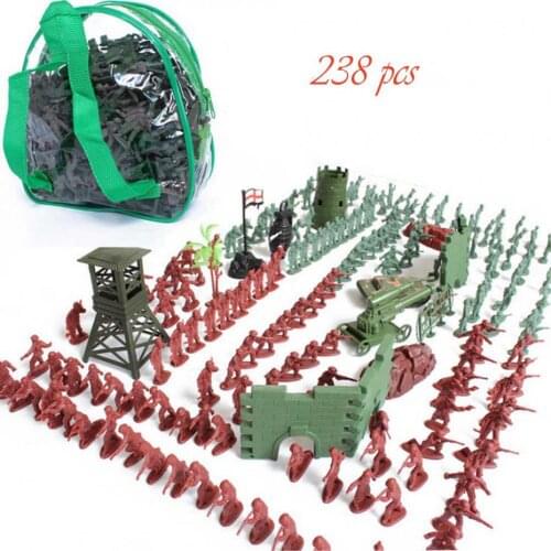 238pcs Military Plastic Toy Soldiers Army Men 4cm Figures & Accessories Playset CHBR07 railway modeling model building kit