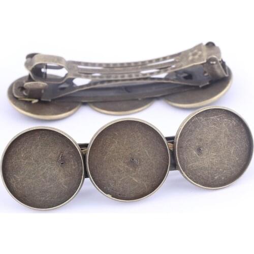 3pcs Fit 25mm Cameo Cabochon Hair Clip Base Setting Blanks Antique Bronze Hairclip Hairpin Bezel Trays Diy Jewelry Accessories