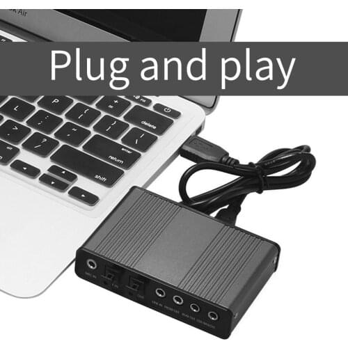 5.1 External USB Sound Card Professional 6 Channel Audio Adapter Micphone Sound Card Mac Win Compter Optical AudioCard Converter